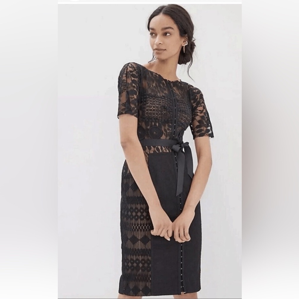 Beguile Byron Lars for Anthropologie Black Lace Carissima Sheath Dress - Picture 15 of 16